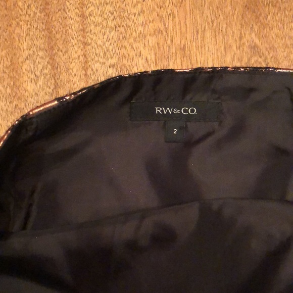 RW&CO copper metallic print skirt size 2 - Picture 4 of 6